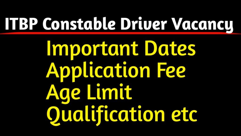 ITBP Constable Driver Vacancy 2023